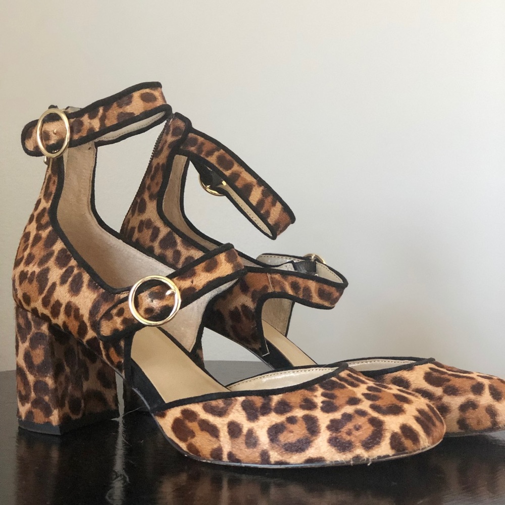 Ann Taylor leopard Mary Janes